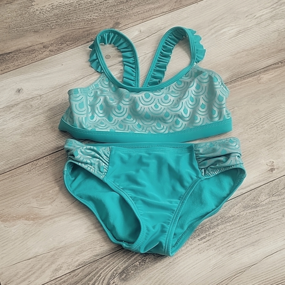 Cat & Jack teal mermaid print bikini